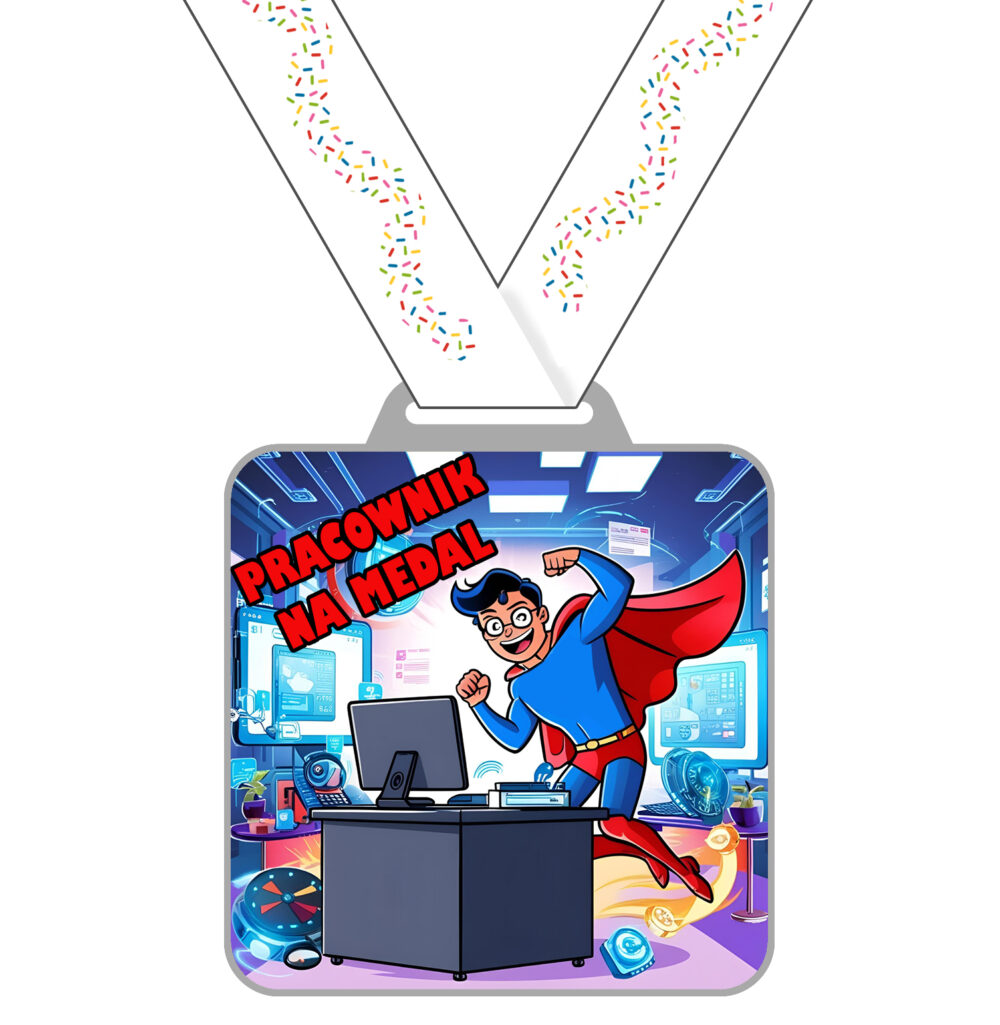 Pracownik na medal - medal dla pracownika - medal z nagranymi życzeniami dźwiękowymi - gadający medal