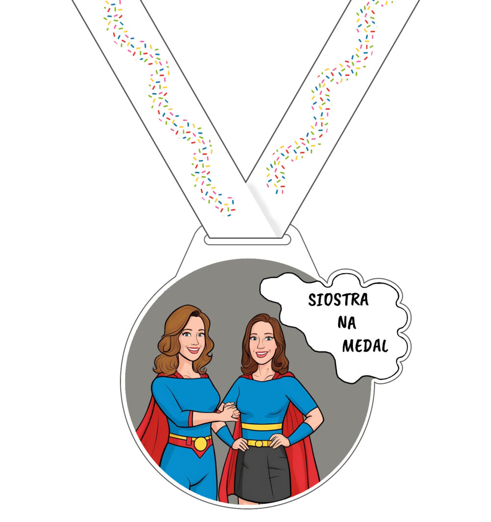 Siostra na medal - medal dla siostry - medal z nagranymi życzeniami dźwiękowymi - gadający medal