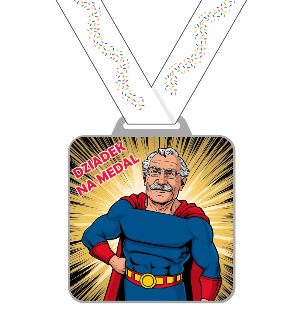 Dziadek na medal - medal dla dziadka - medal z nagranymi życzeniami dźwiękowymi - gadający medal
