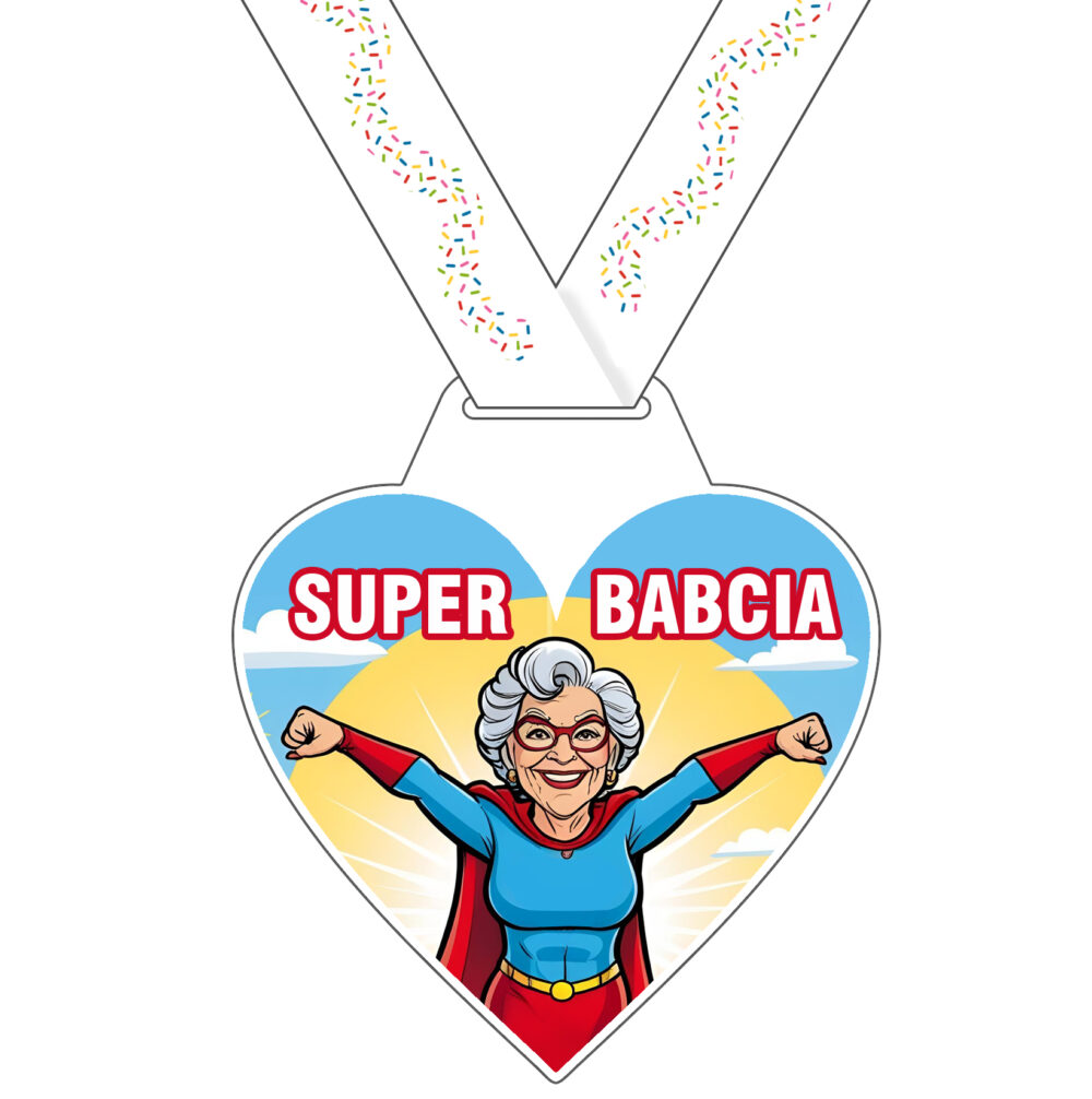 Super Babcia - medal dla Babci - medal z nagranymi życzeniami dźwiękowymi - gadający medal