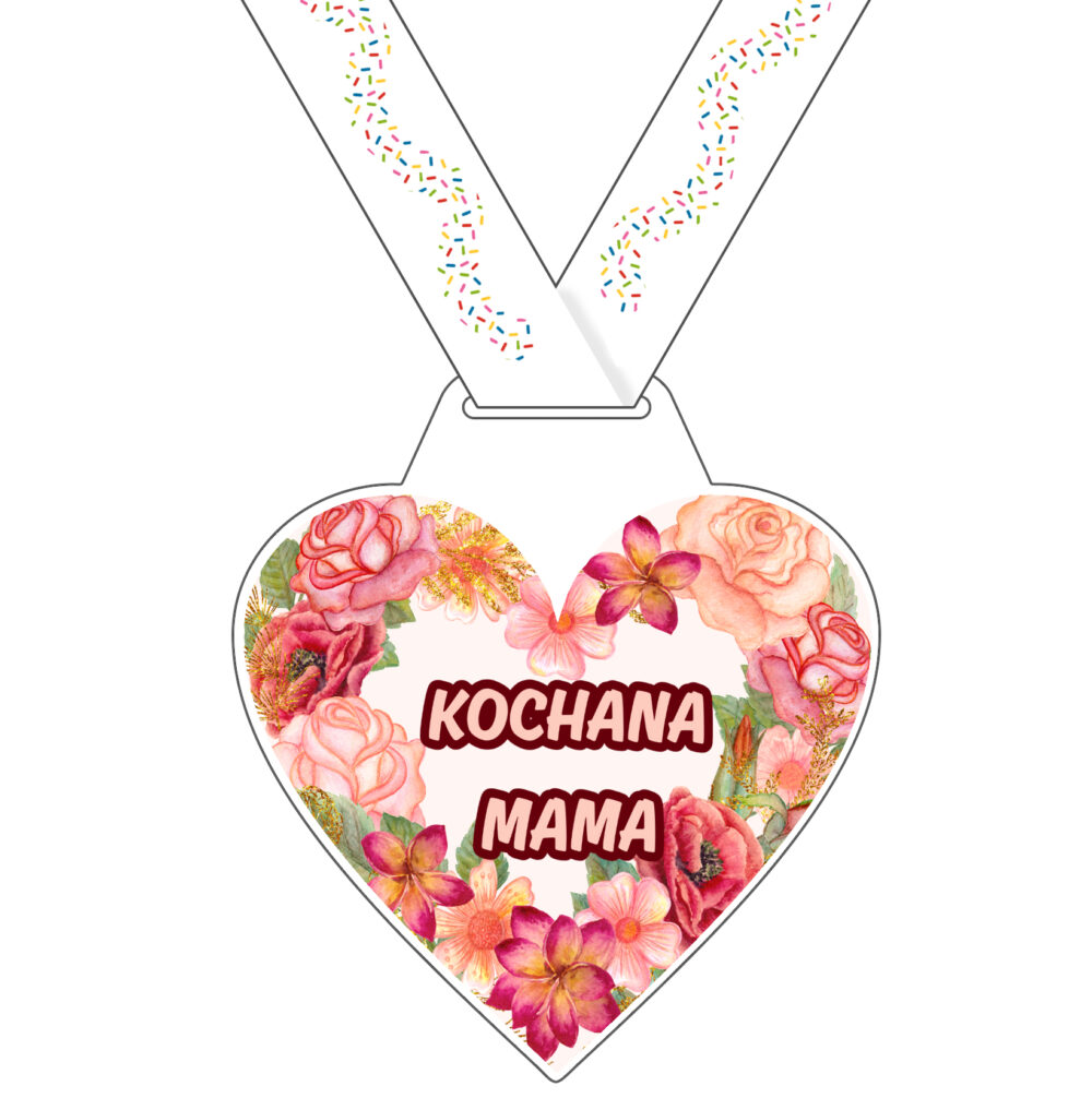Kochana mama na medal - medal dla mamy - medal z nagranymi życzeniami dźwiękowymi - gadający medal